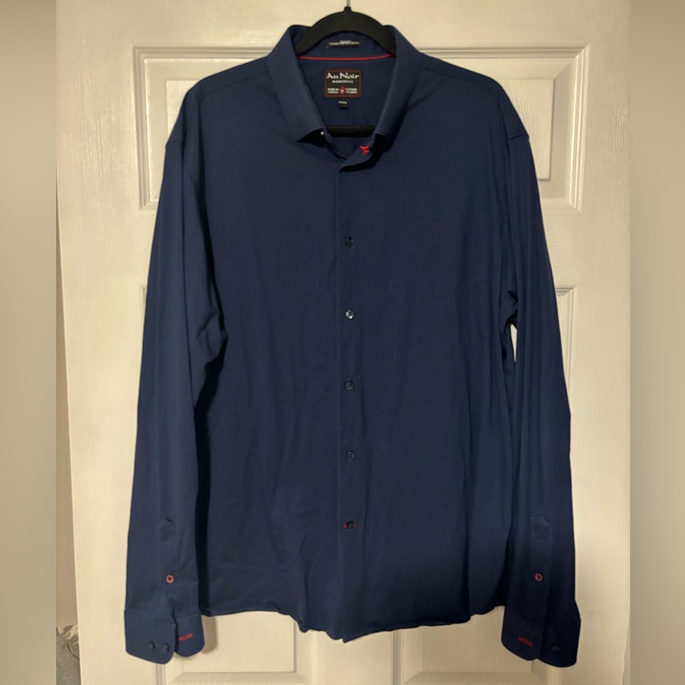 AU NOIR Navy Blue Men's Shirt